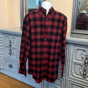 John Ashford Small Buffalo check thick button down shirt